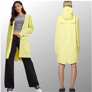 NWT Rains Long Jacket In Color Straw Pastel Yellow Size Unisex Large